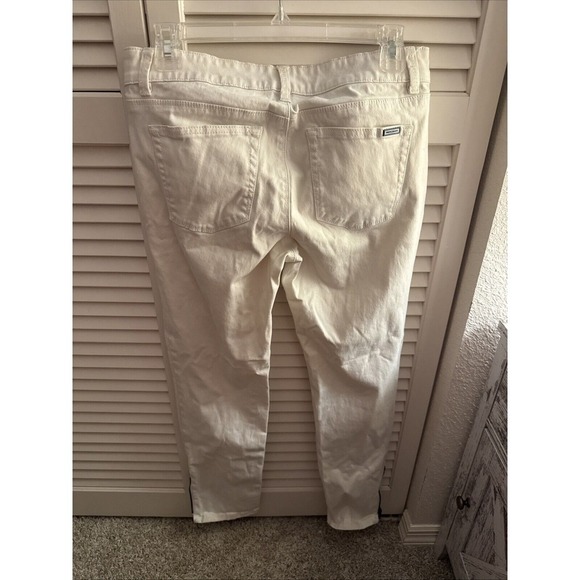 White House Black Market Women Skimmer Pants White Denim Size 6 Cotton Blend EUC - Picture 4 of 6